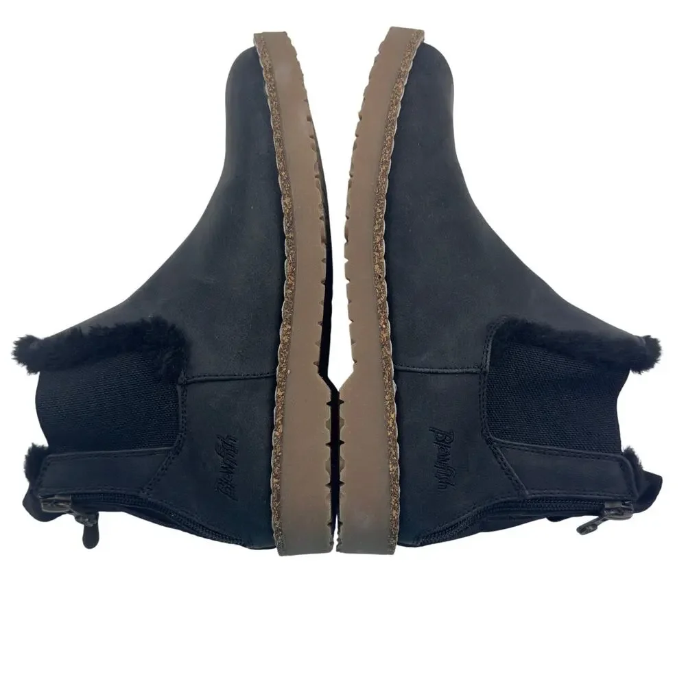 Blowfish Chillin Shr Black Faur Fur Comfortable Chelsea Boots Women's Size 6.5